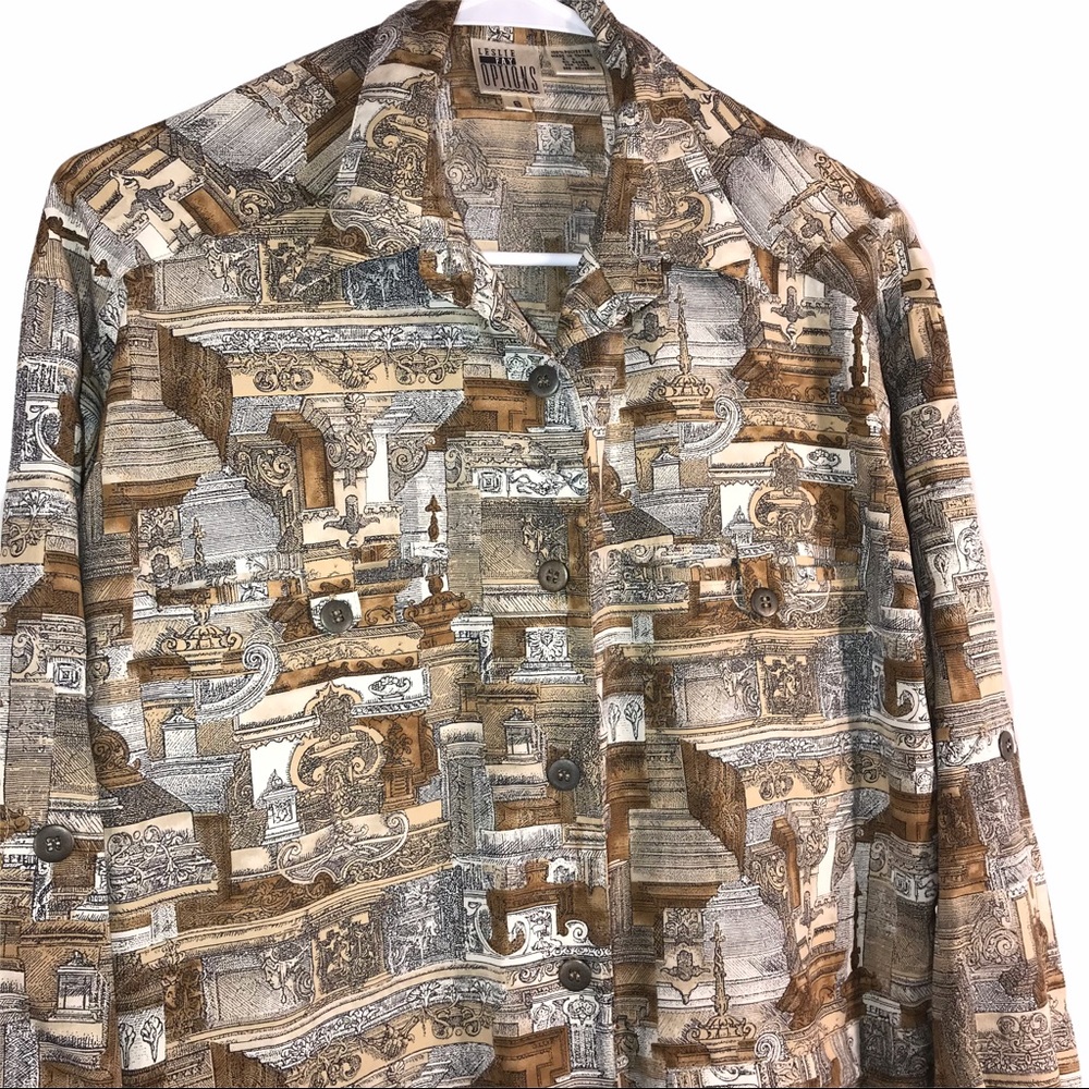 Greco Roman Print Long Tunic Shirt - Picture 2 of 10